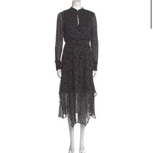 ALL SAINTS grey leopard pattern fluid dress